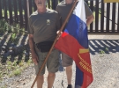 Franc in Janko z zastavo OZVVS Ribnica