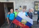 Ribniški veterani pred začetkom pohoda (z leve Stane Gornik, Anton Perhaj, Dušan Nosan in Marko Košir)